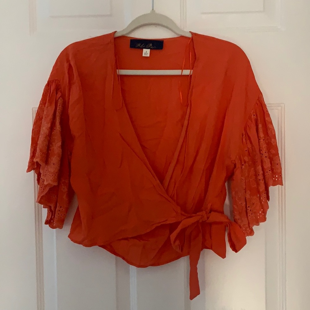Francesca’s Embroidered Wrap Top
